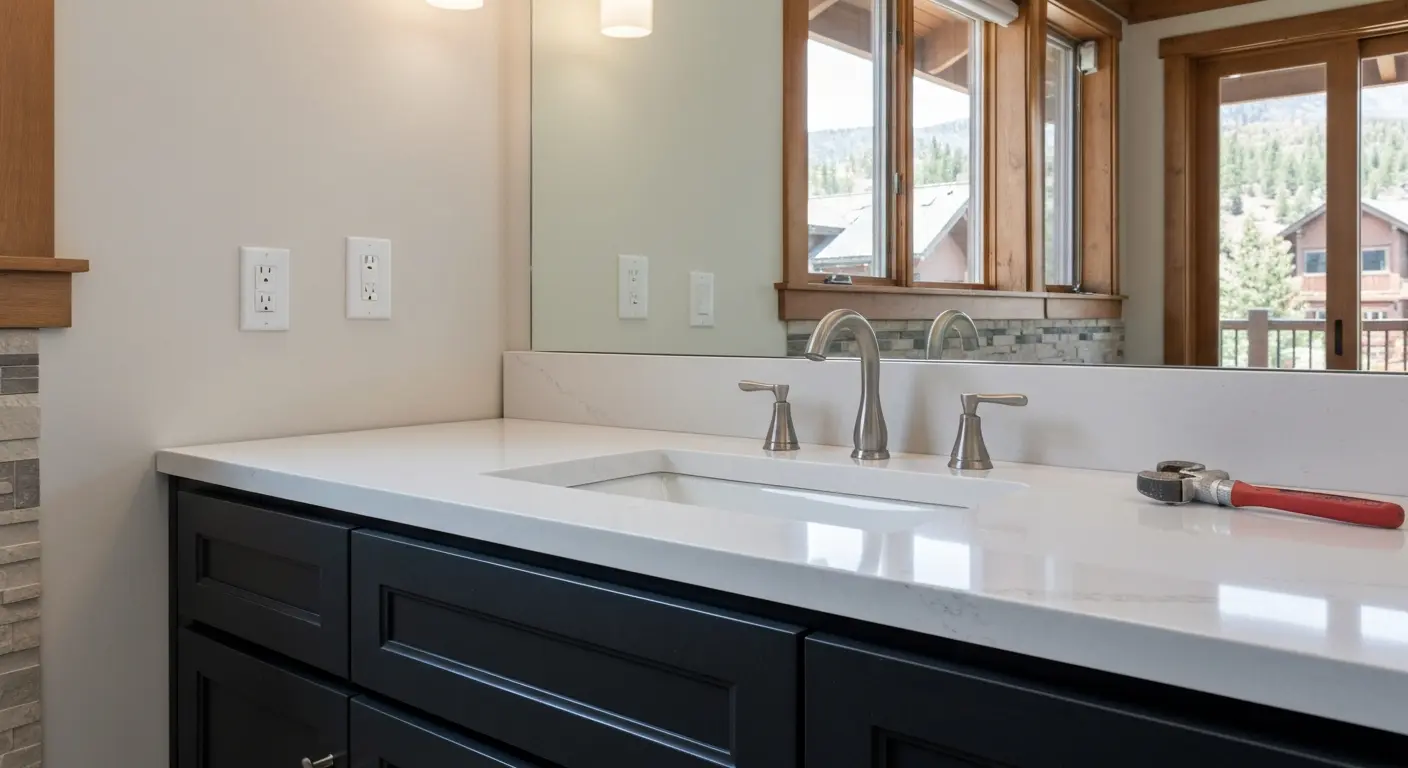 Single bathroom vanity installation