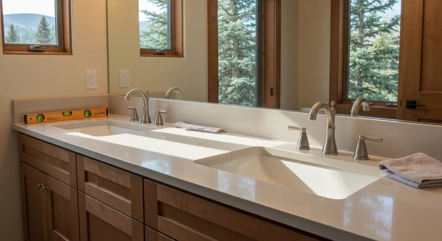 Double bathroom vanity installation