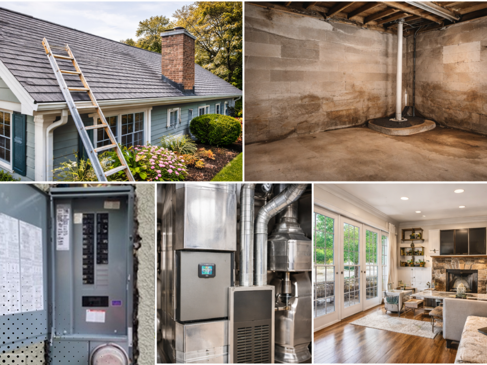 Home inspector checking the living room of a home in Galena, MD, as part of a comprehensive home inspection to ensure the property is safe and move-in ready.