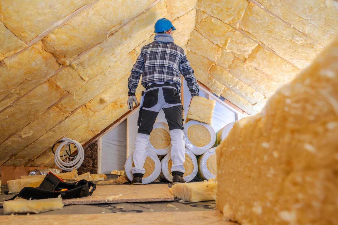 Residential spray foam insulation project