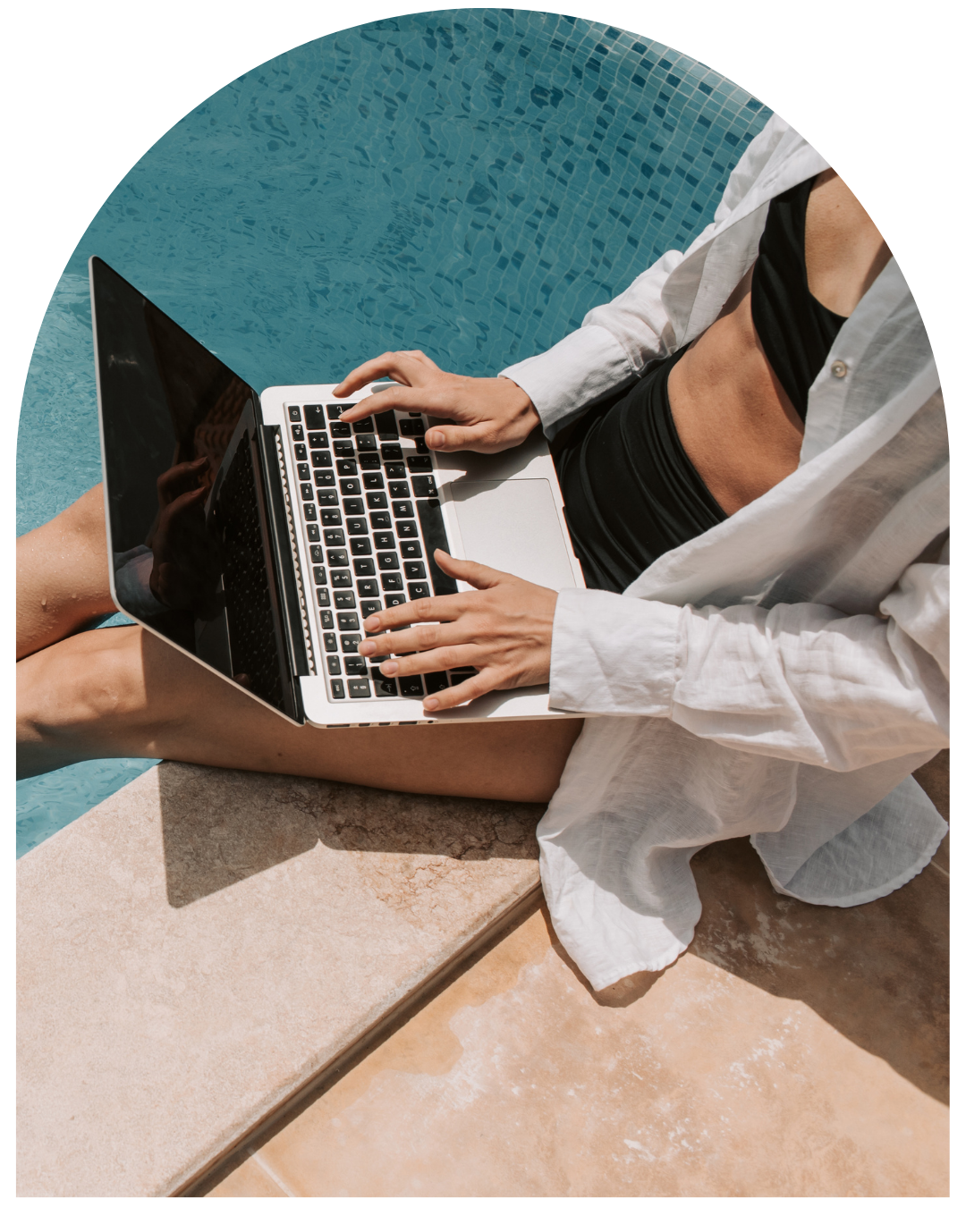 Poolside resort setting