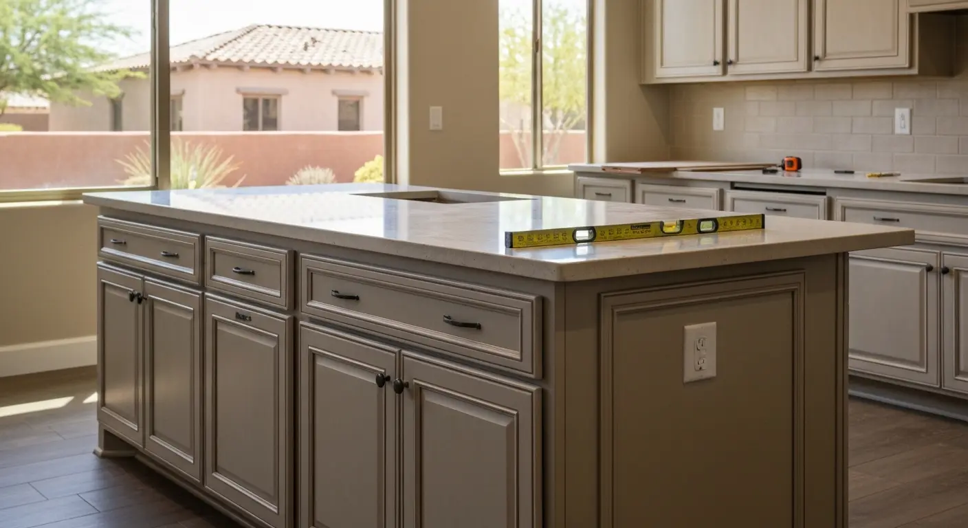 Kitchen island installation in Arcadia