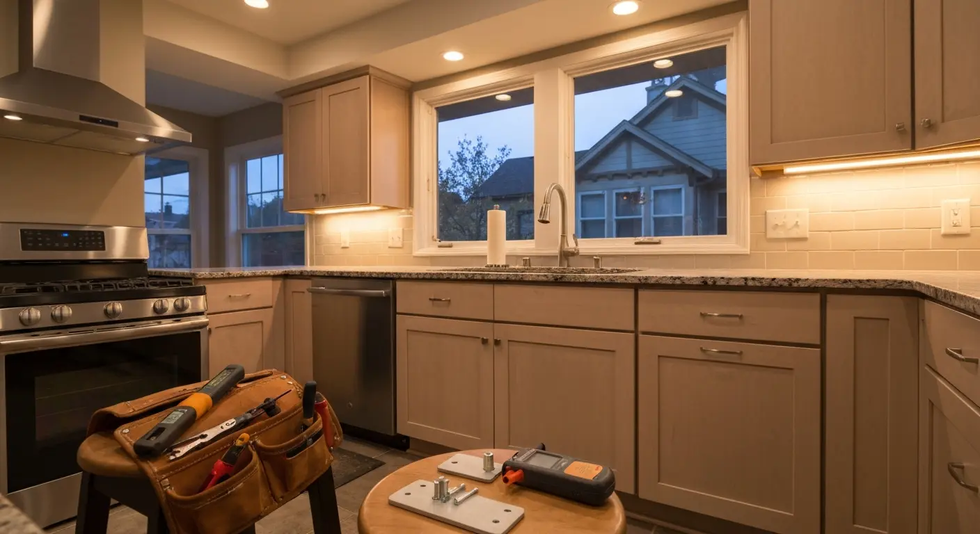 Kitchen lighting installation