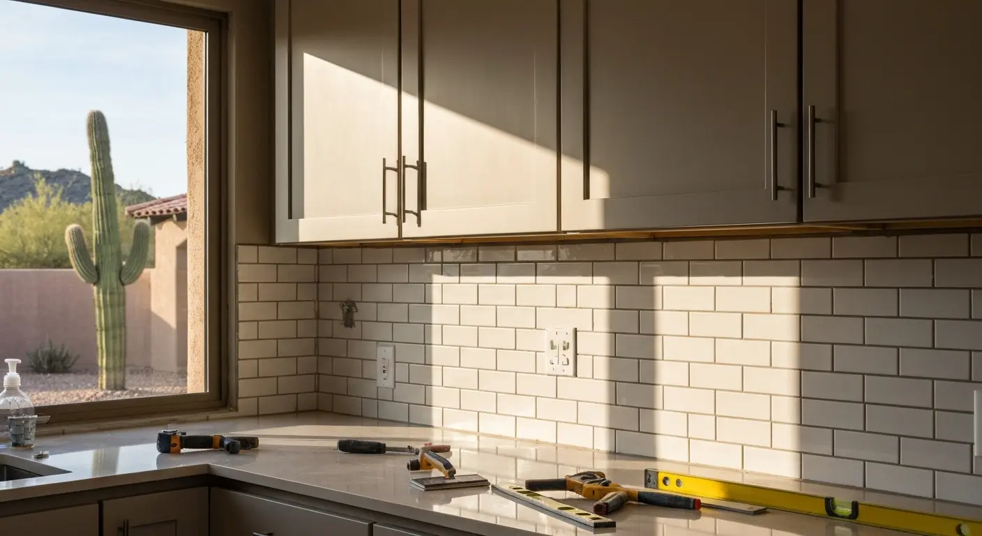 Kitchen backsplash tile installation
