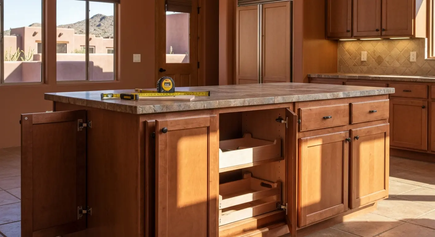 Kitchen island cabinet installation