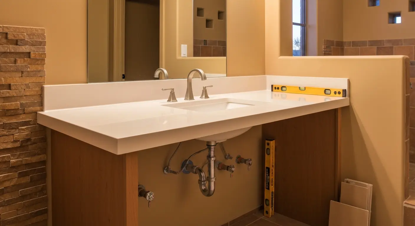 Bathroom vanity installation