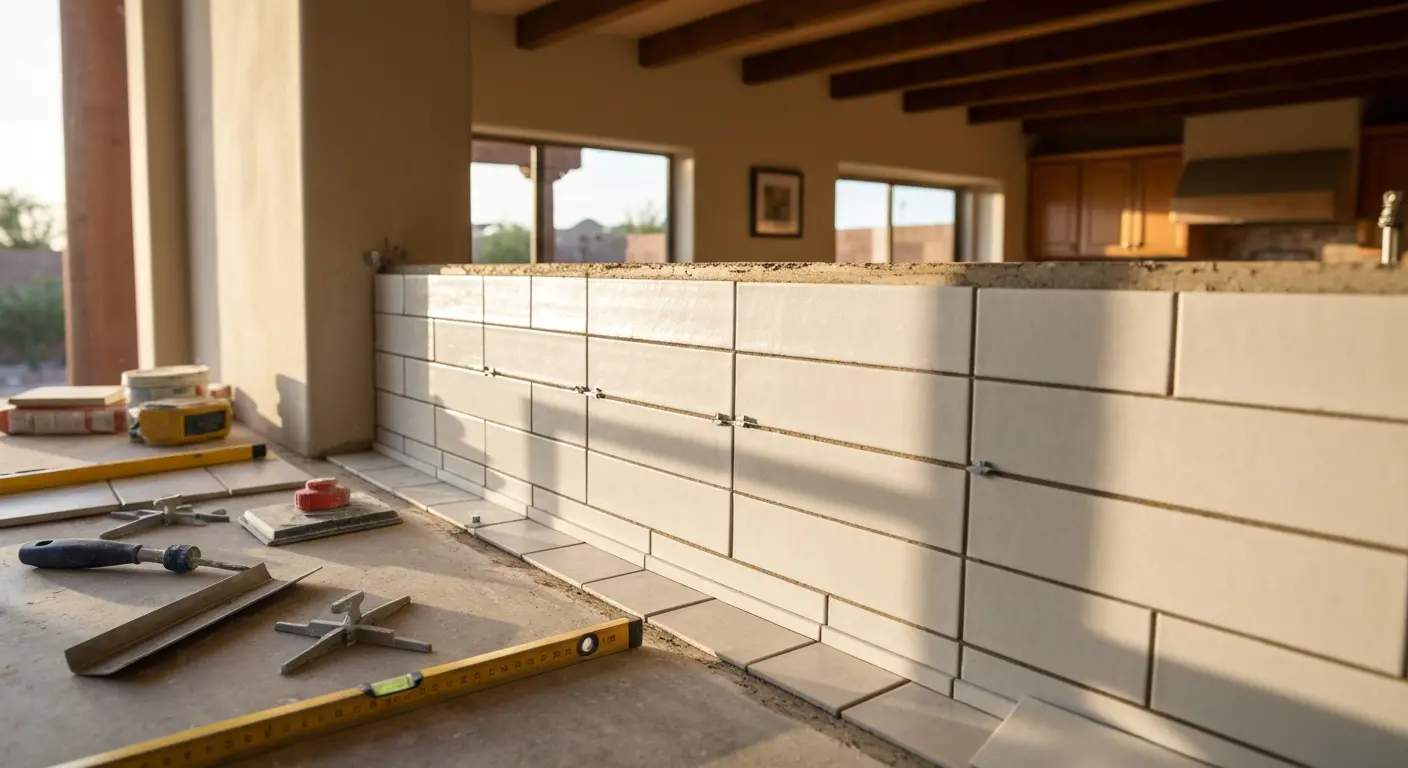 Kitchen backsplash installation