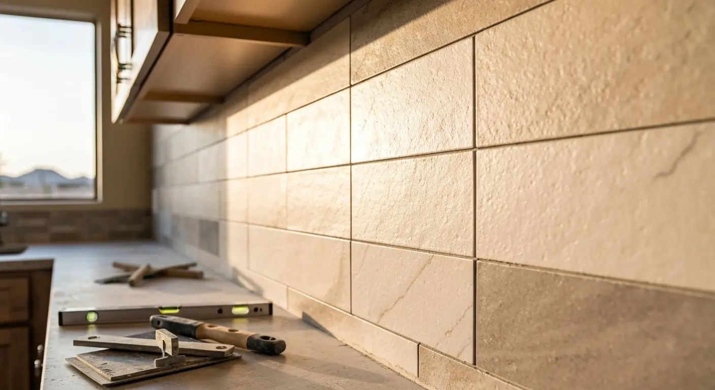 Kitchen backsplash installation