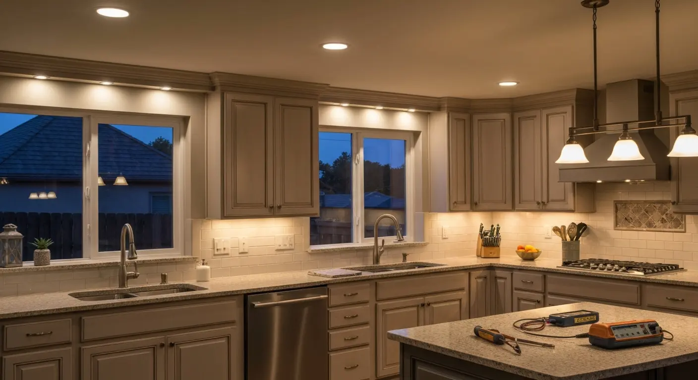 Kitchen lighting installation