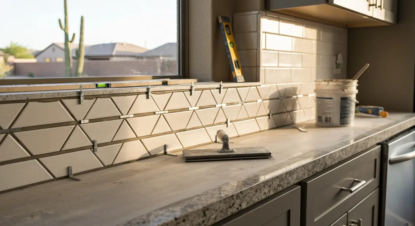 Backsplash installation