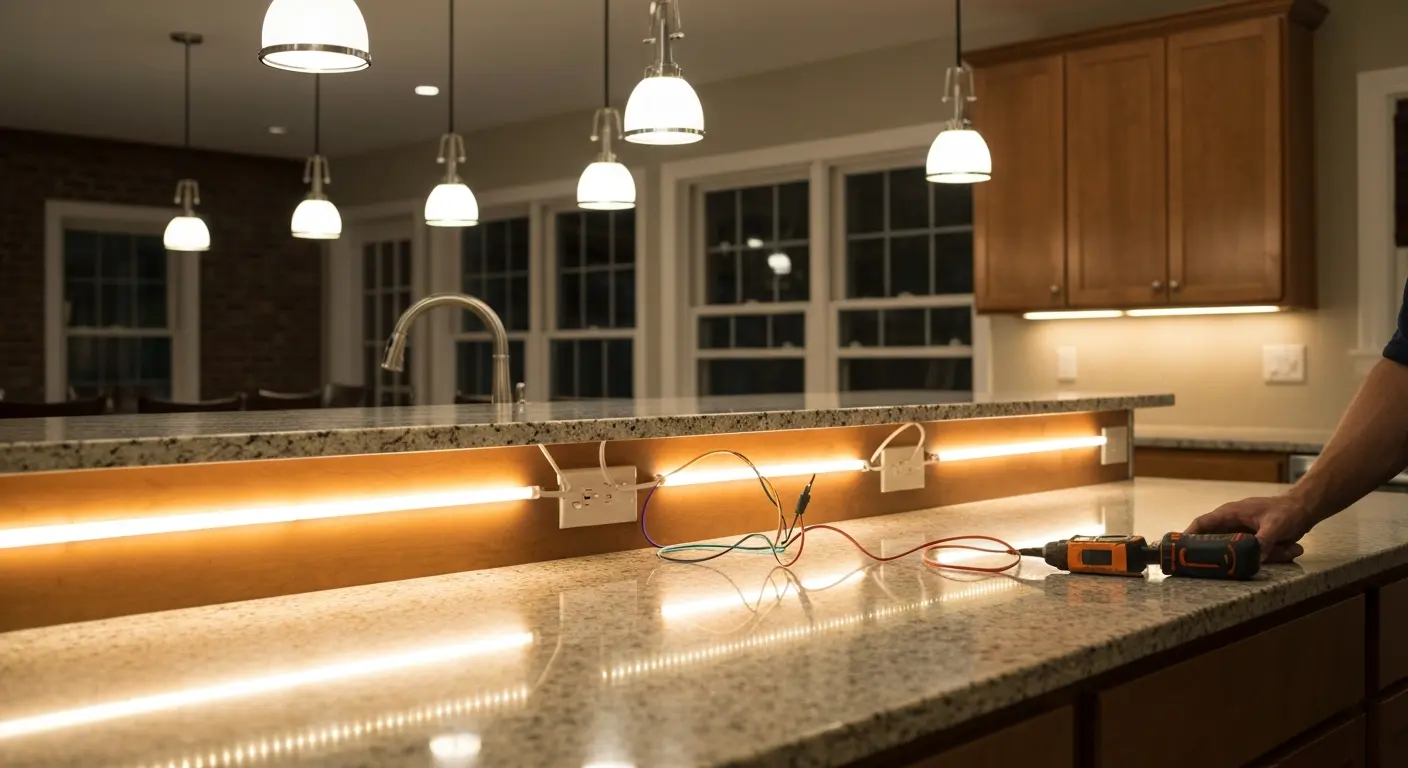 Kitchen lighting installation