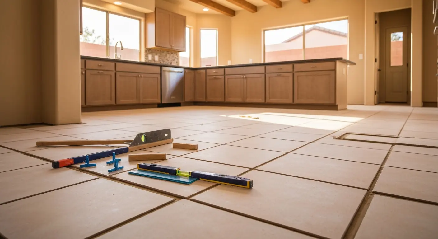 Tile kitchen flooring installation