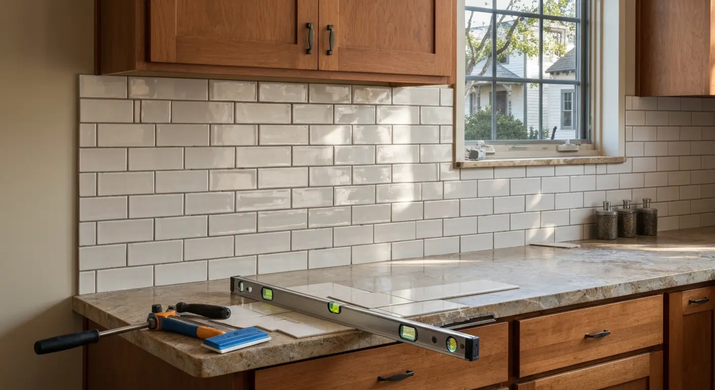 Kitchen backsplash installation