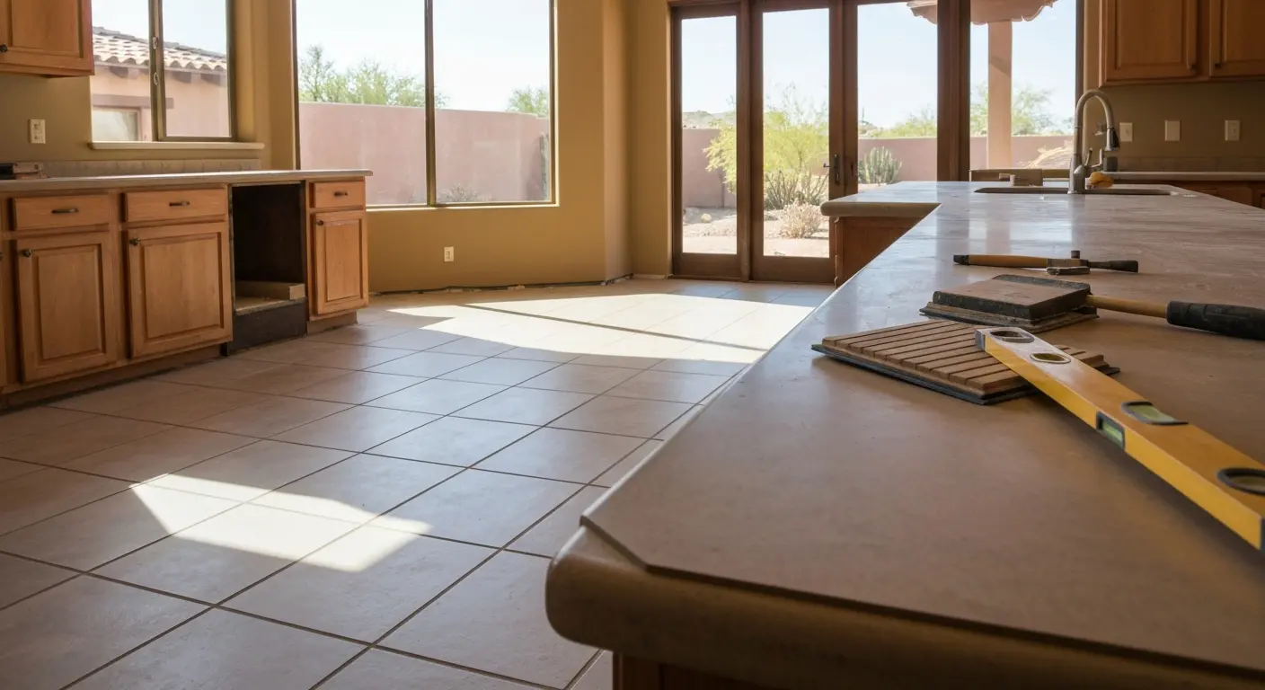 Kitchen flooring installation
