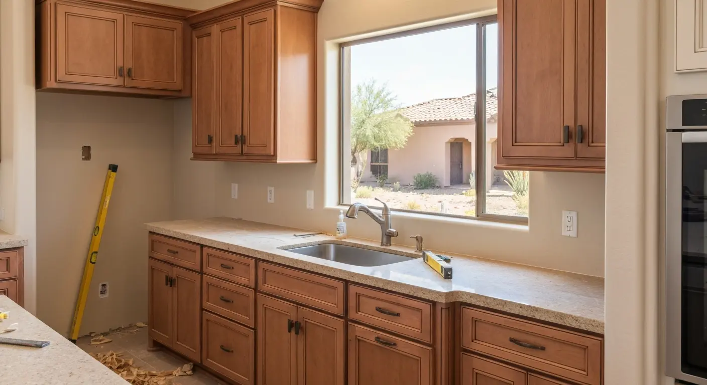Custom kitchen cabinets installed in Peoria home