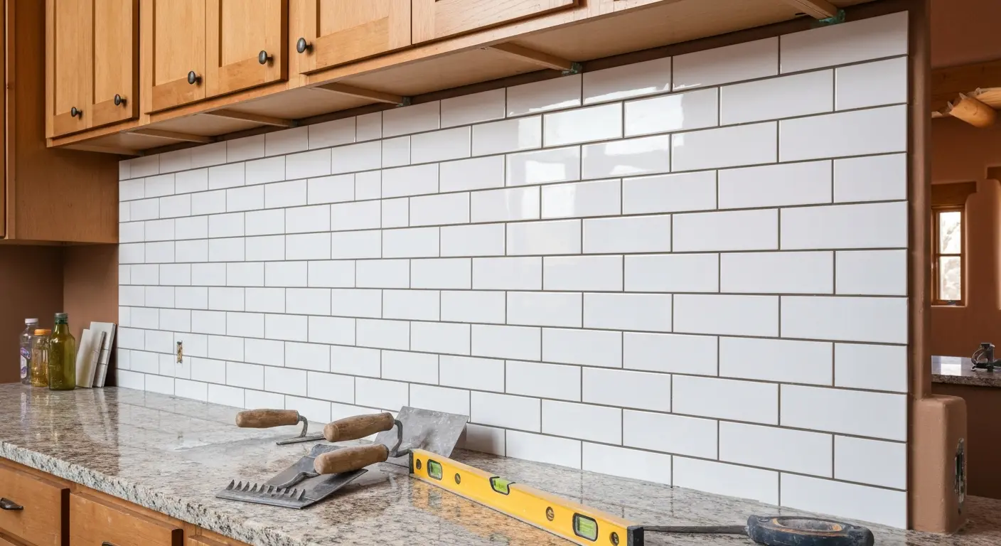 Kitchen backsplash installation