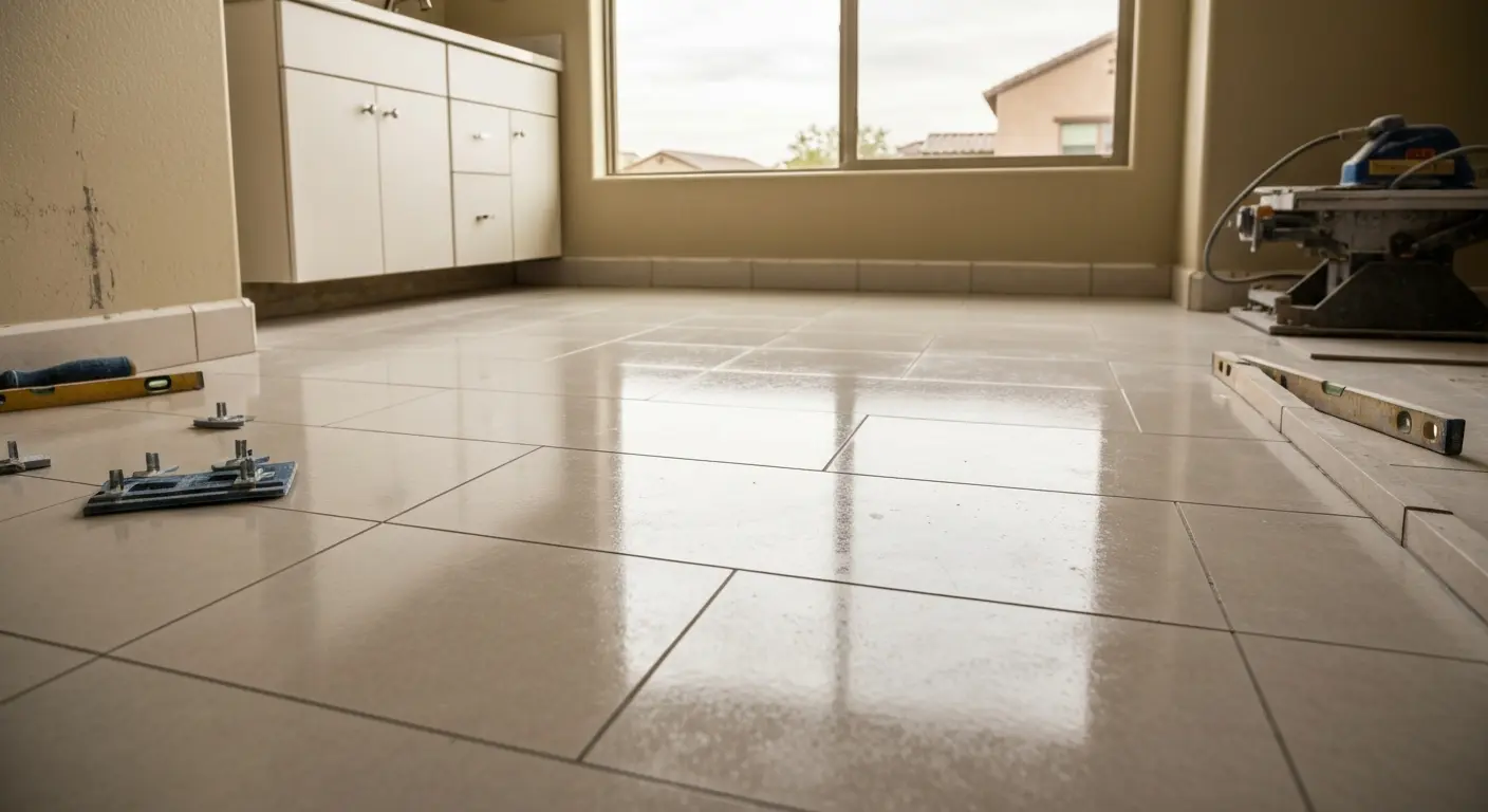 Tile flooring installation