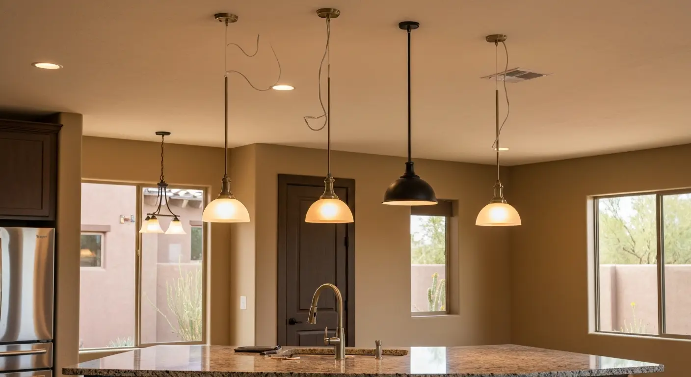 Kitchen pendant lights over island