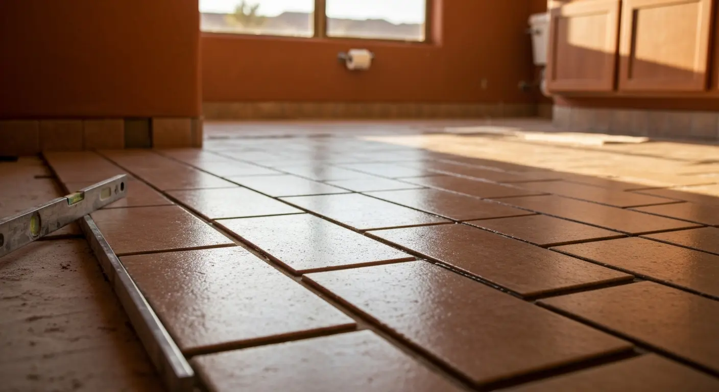 Bathroom floor tile installation
