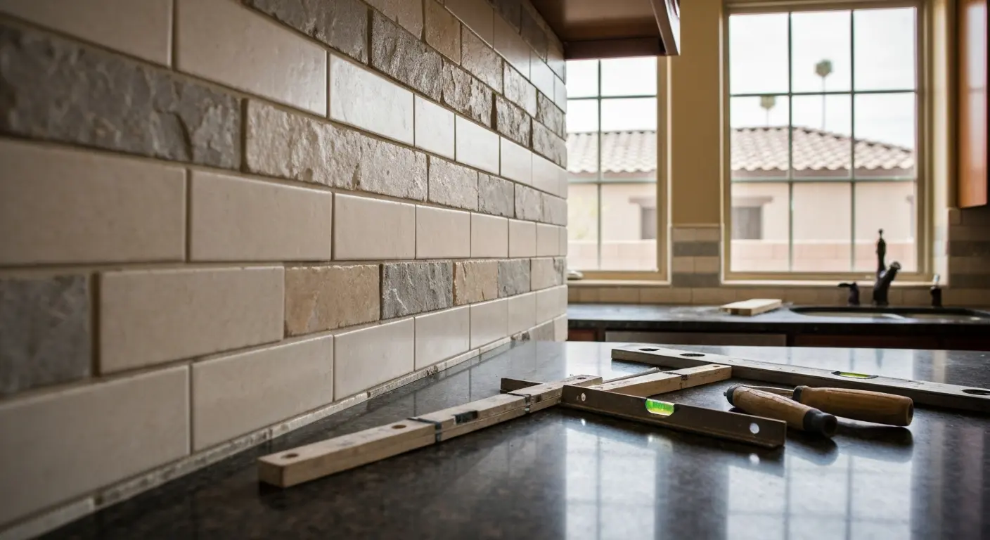 Kitchen backsplash installation
