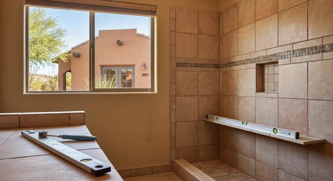 Tile shower installation in Mesa