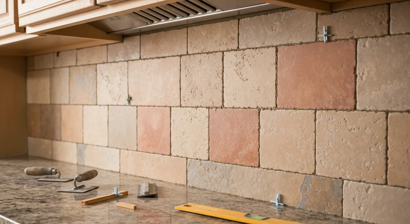 Backsplash tile installation