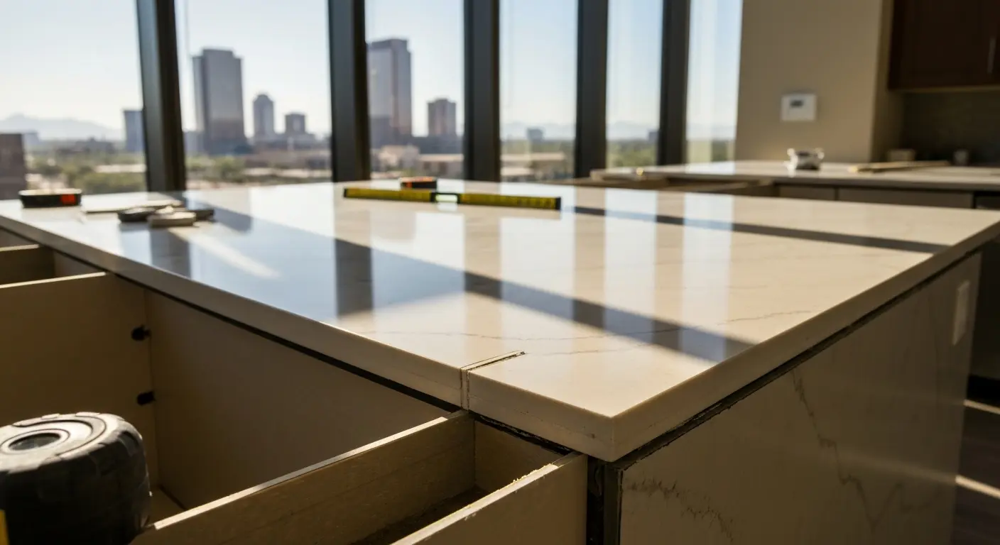 Countertop installation in modern downtown condo