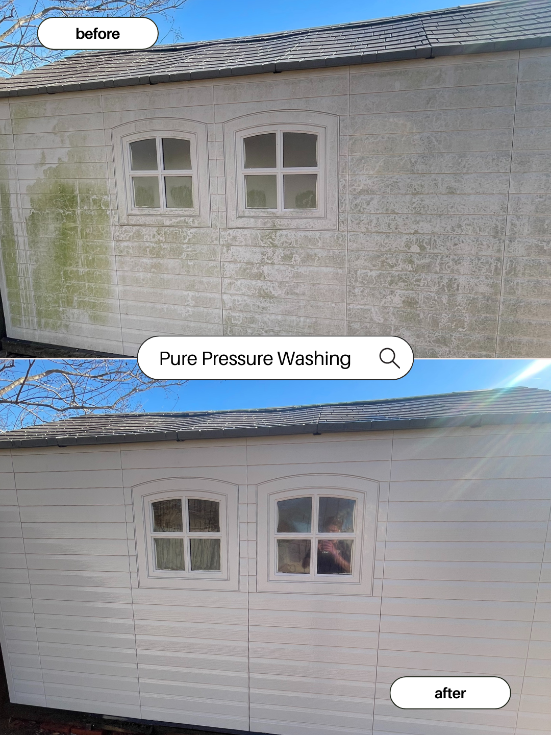 Pool deck pressure washing before and after