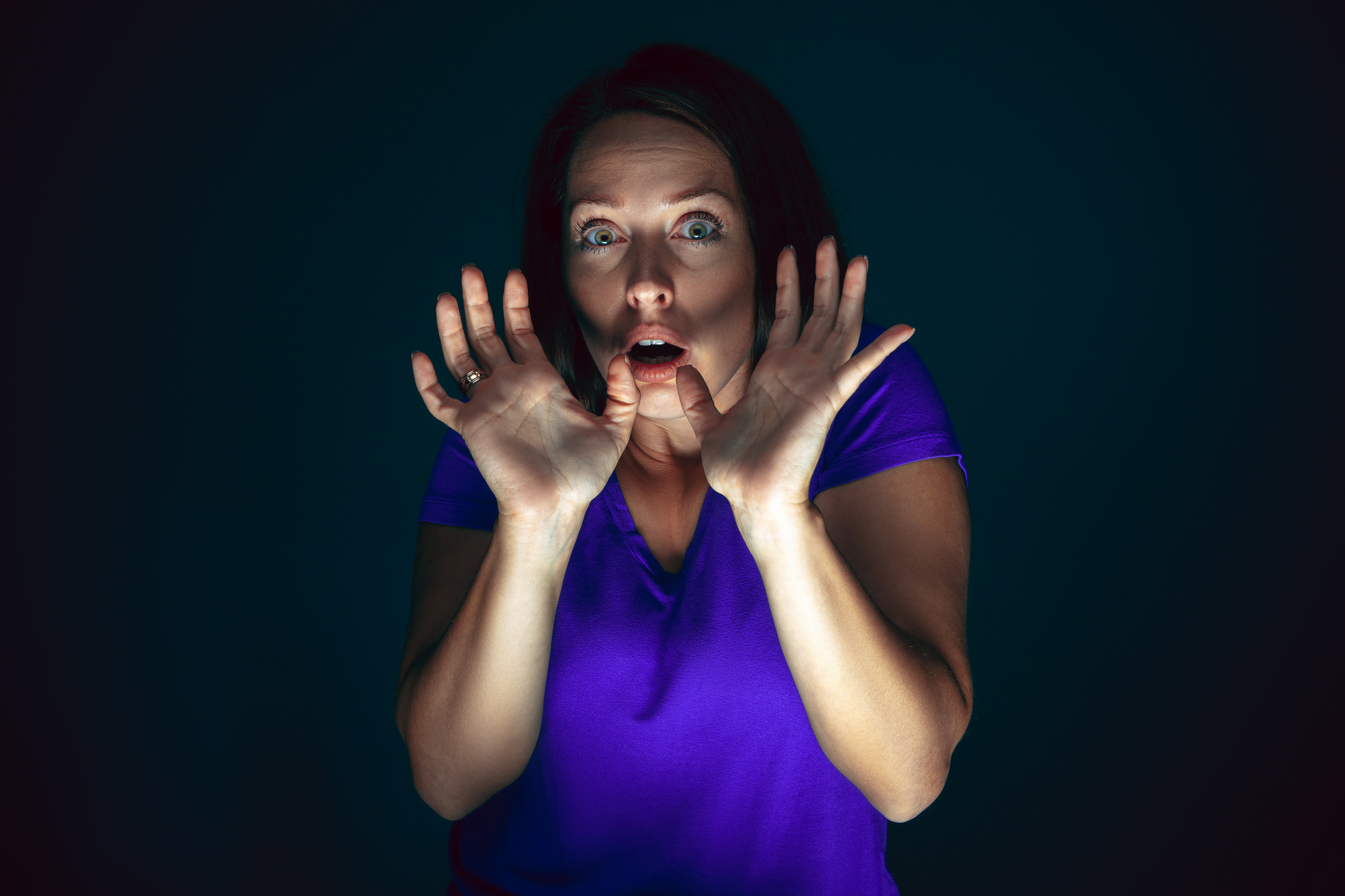 woman scared