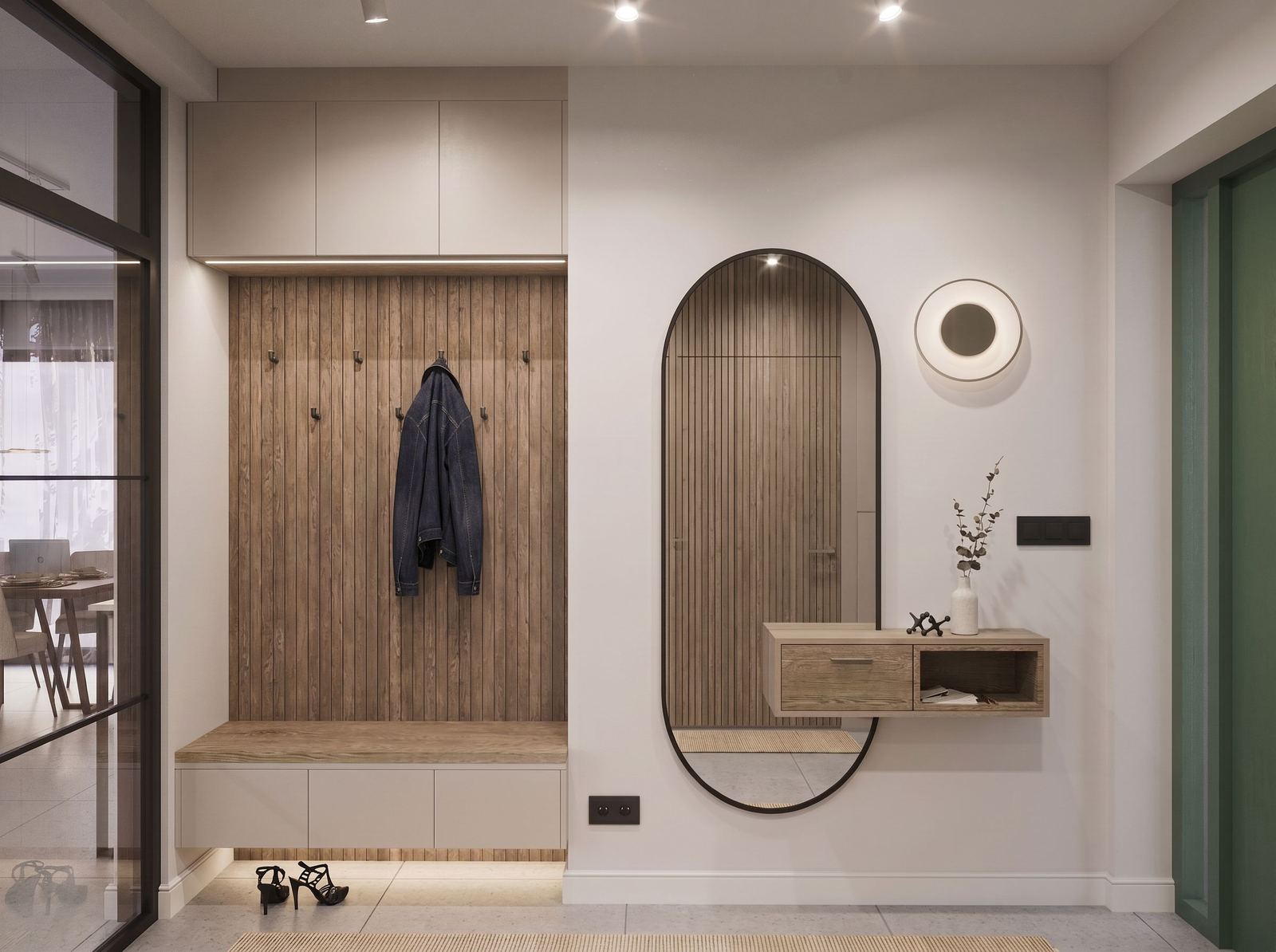 Elegancka funkcjonalność, dom wolnostojący 170 m², strefa wejściowa