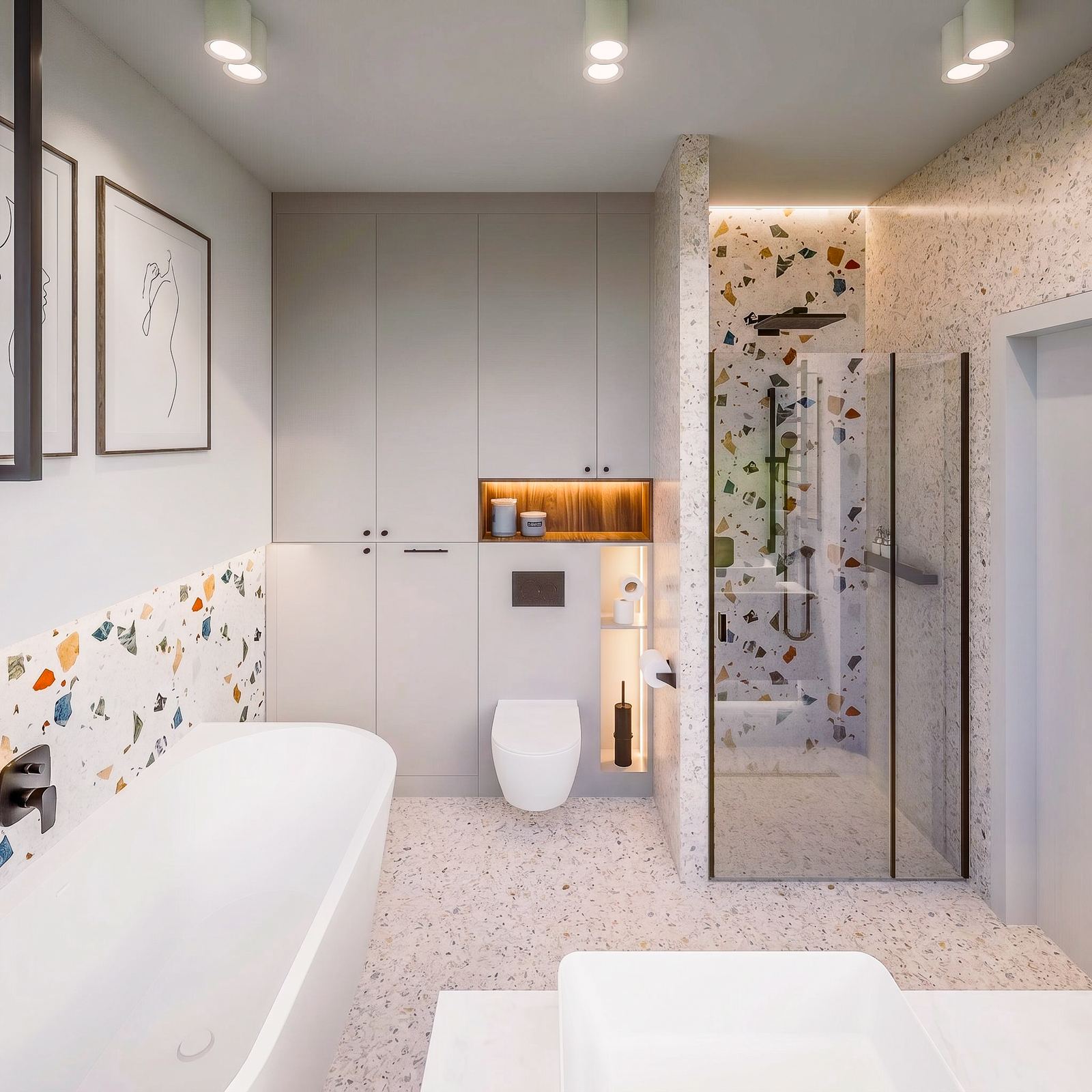 Elegancka funkcjonalność, dom wolnostojący 170 m², łazienka