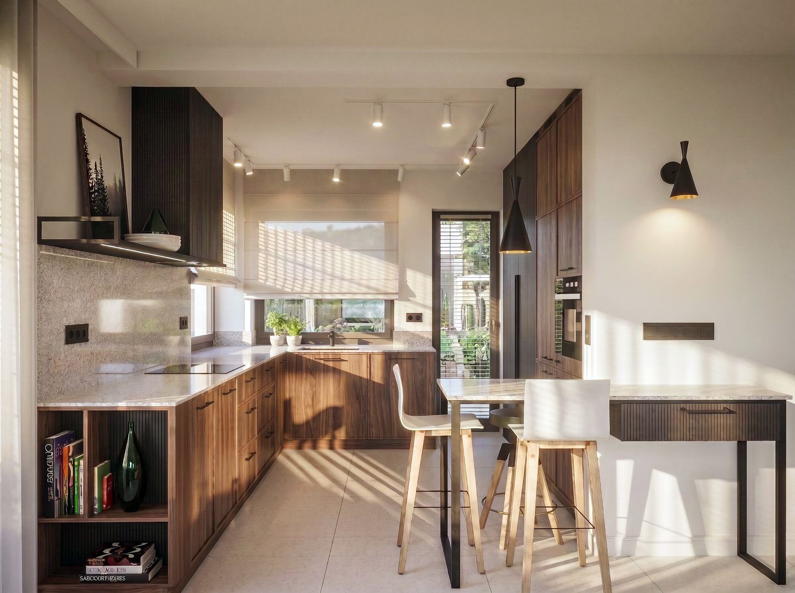 Elegancka funkcjonalność, dom wolnostojący 170 m², kuchnia, strefa jadalna