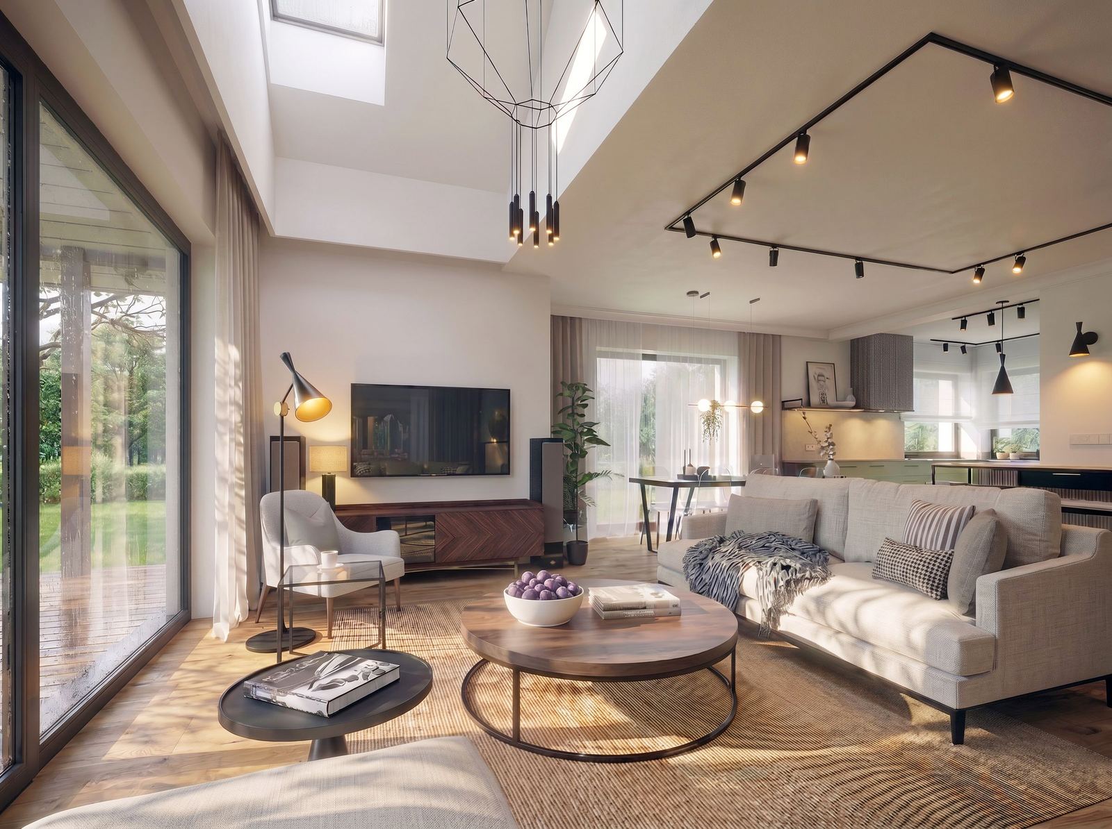 Elegancka funkcjonalność, dom wolnostojący 170 m², salon