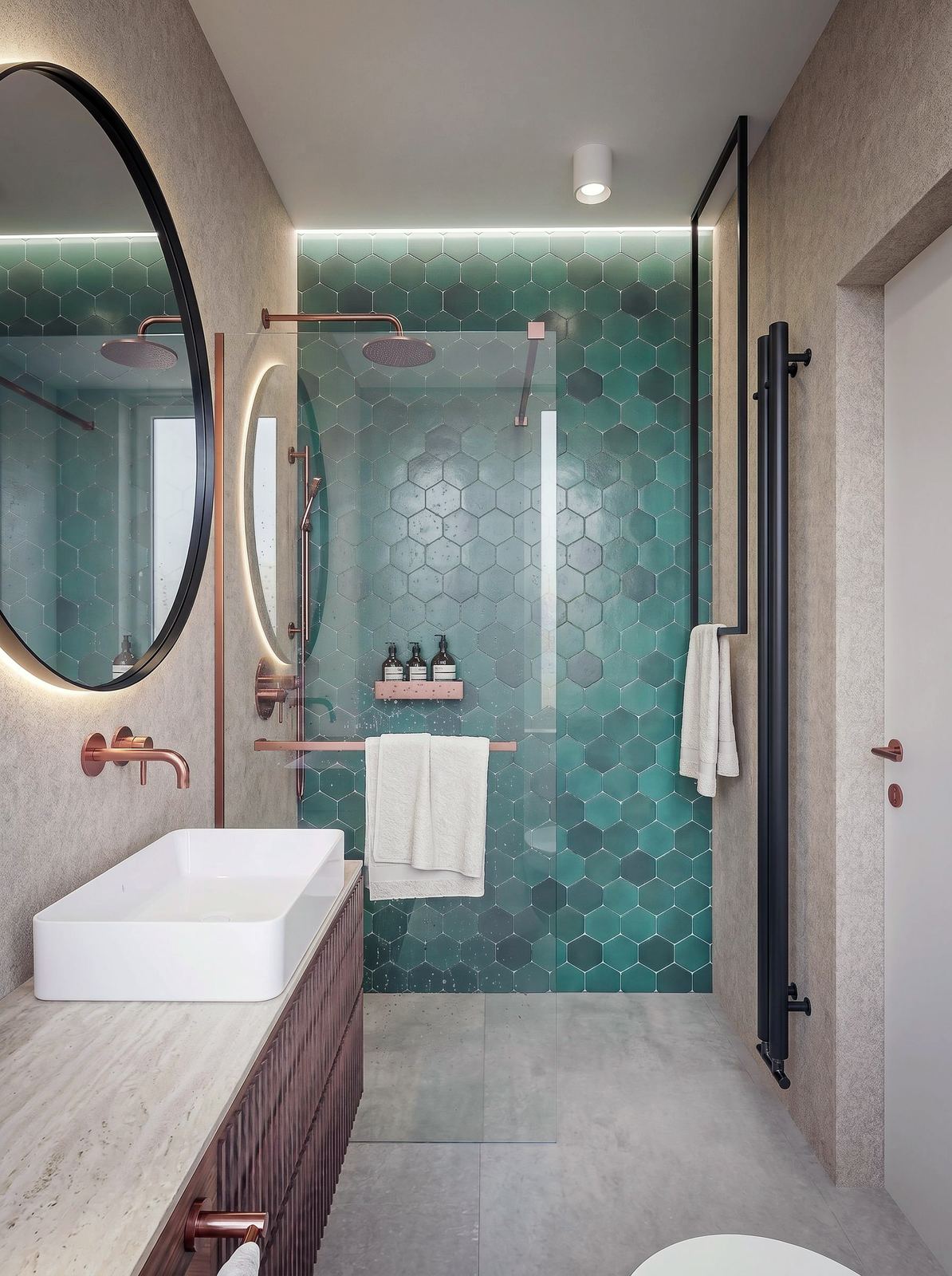Elegancka funkcjonalność, dom wolnostojący 170 m², łazienka