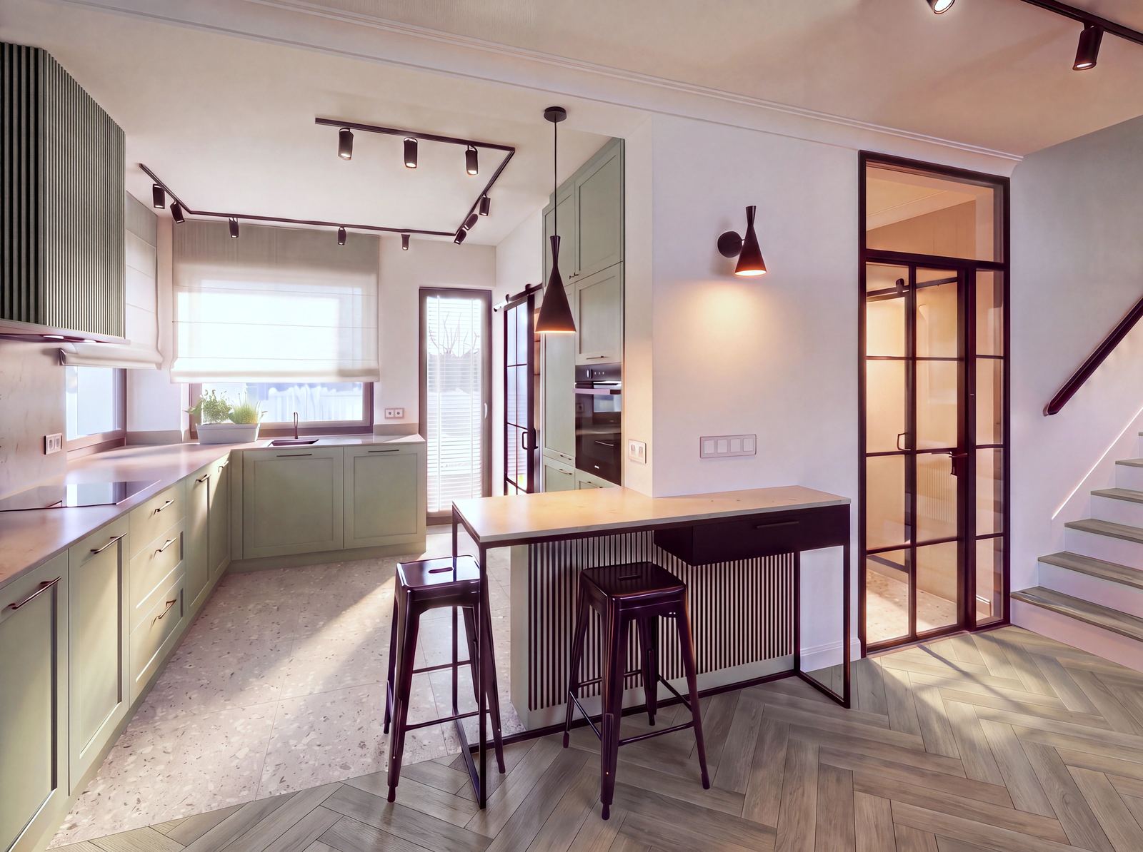 Elegancka funkcjonalność, dom wolnostojący 170 m², kuchnia