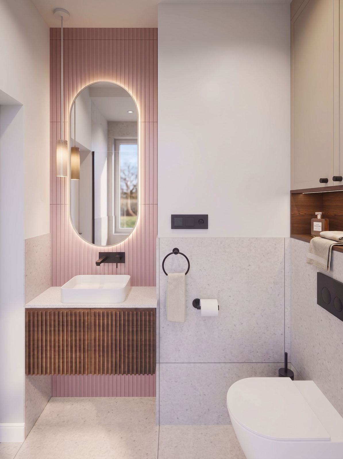 Elegancka funkcjonalność, dom wolnostojący 170 m², łazienka