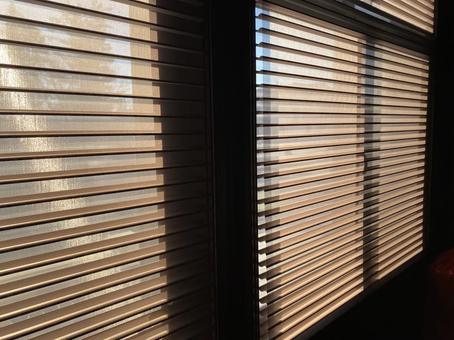 Sheer light-filtering shades in a living room