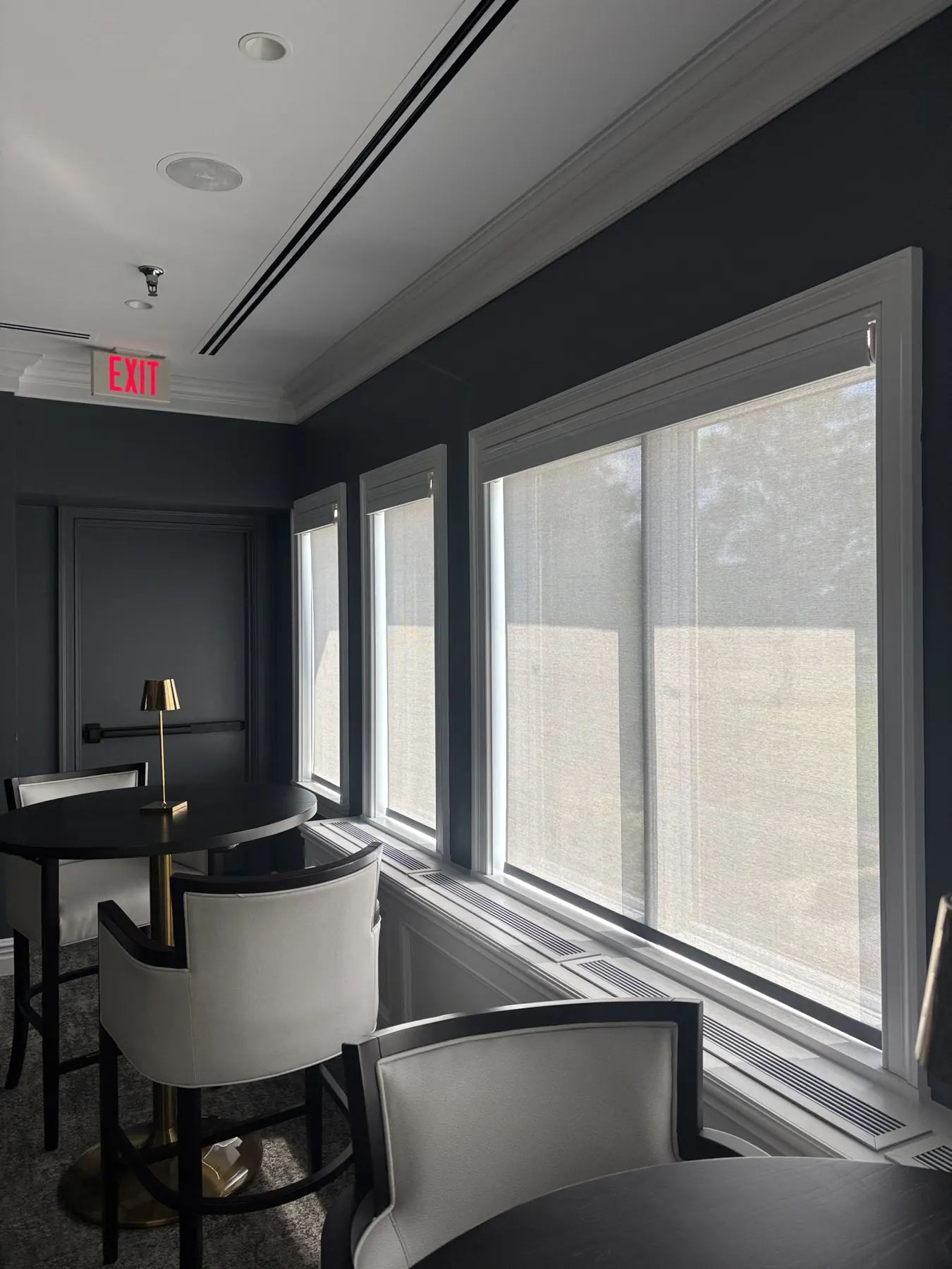 Solar shades in a country club lounge