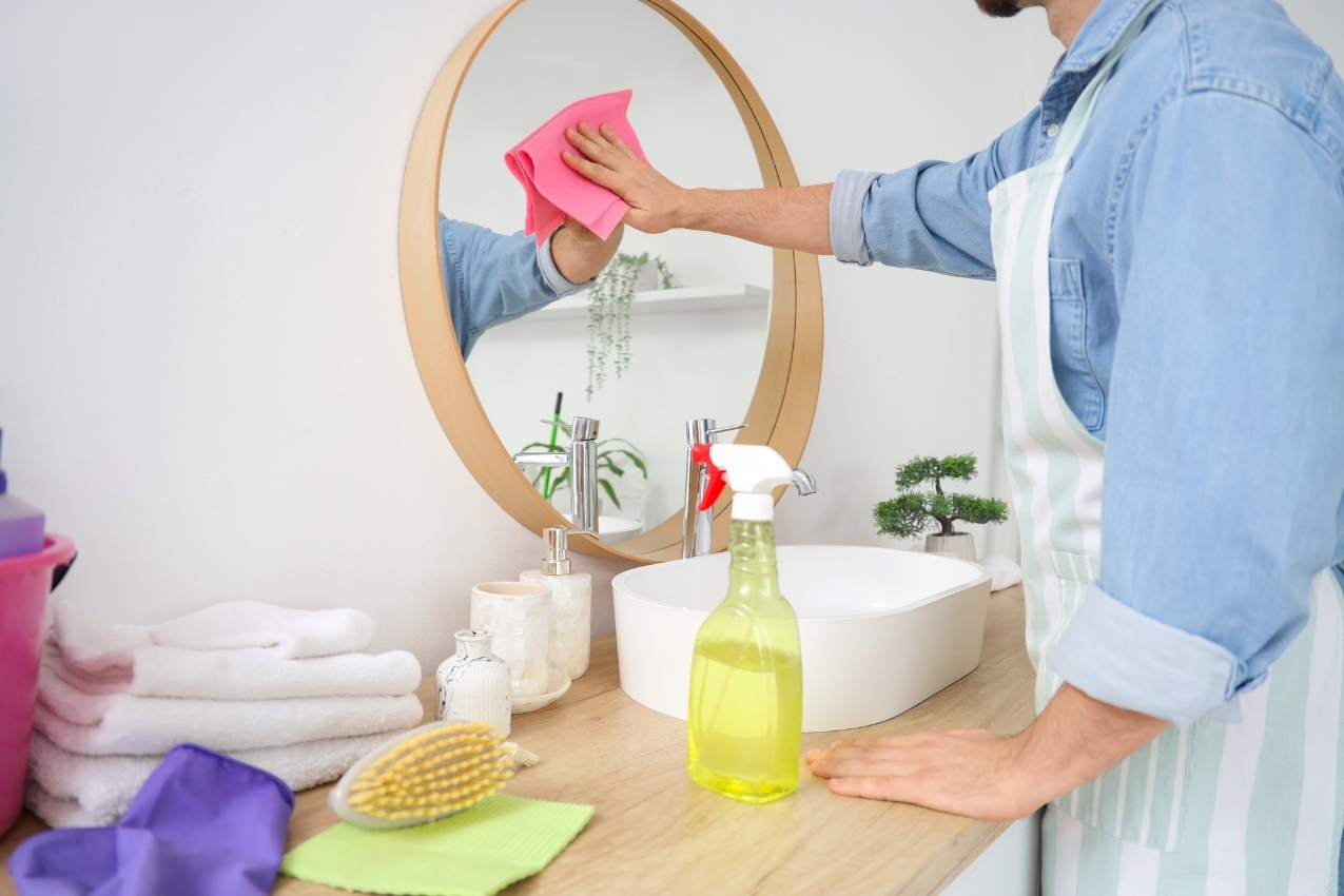Sparkling clean bathroom after a bathroom cleaning service in Alta Loma