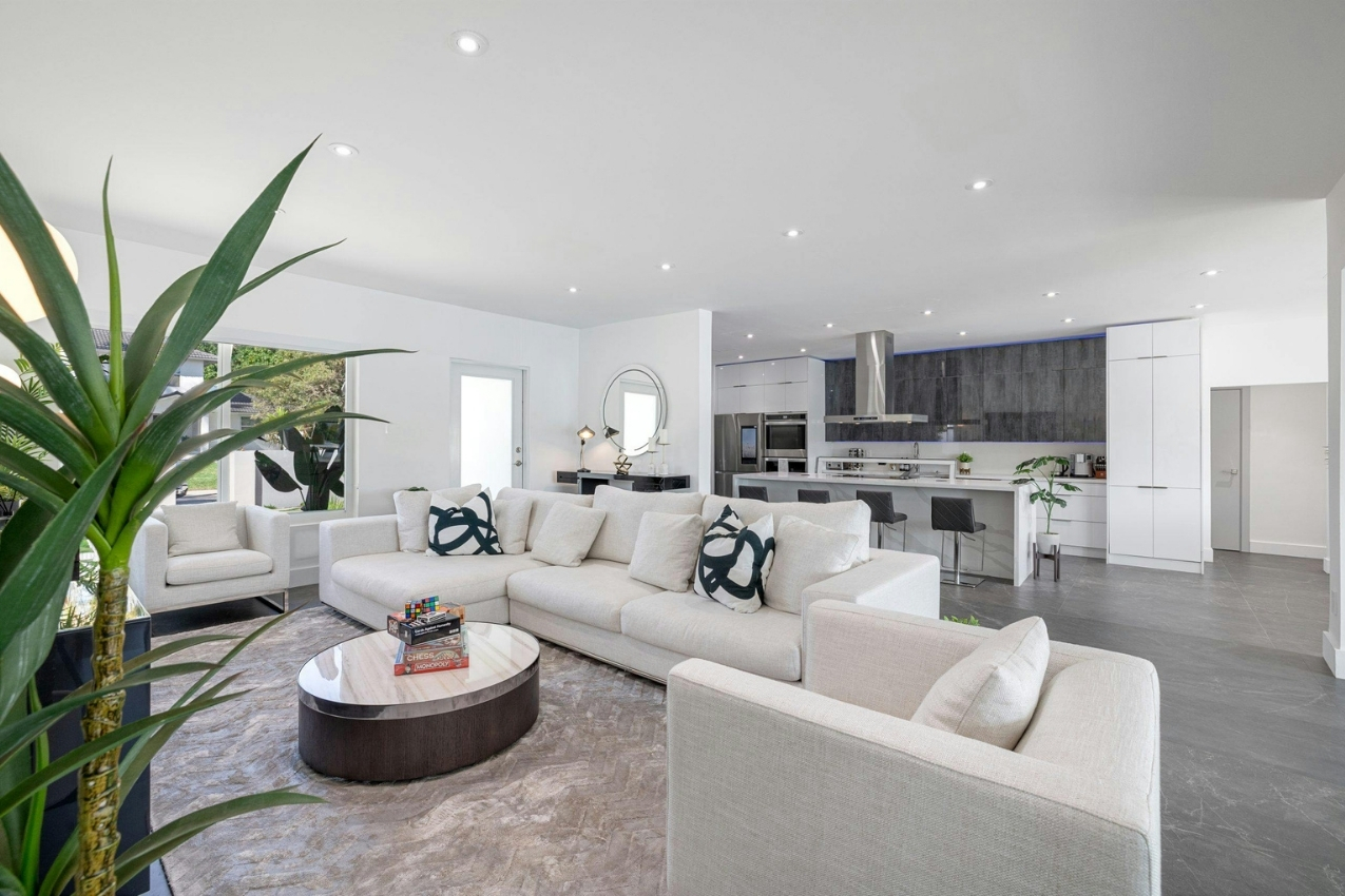 Clean, tidy living room after a living area cleaning service in Rancho Cucamonga