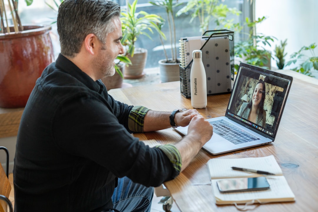Joining a live online session from a desk at home