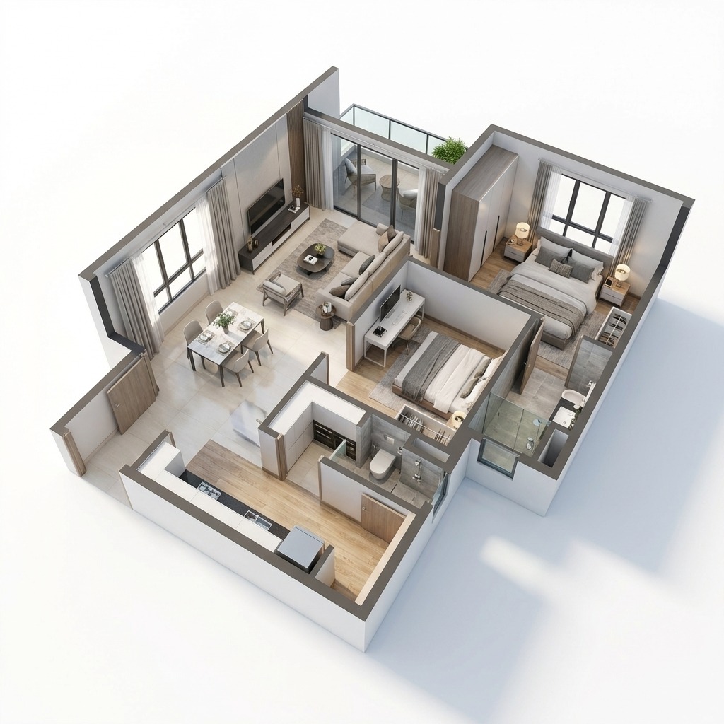Riverhaus floor plan layout serviced apartment Iskandar Puteri