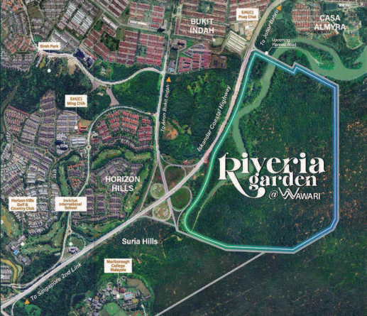 Riveria Garden Wawari township masterplan map 1026 acres Iskandar Puteri Johor Bahru KSL Group