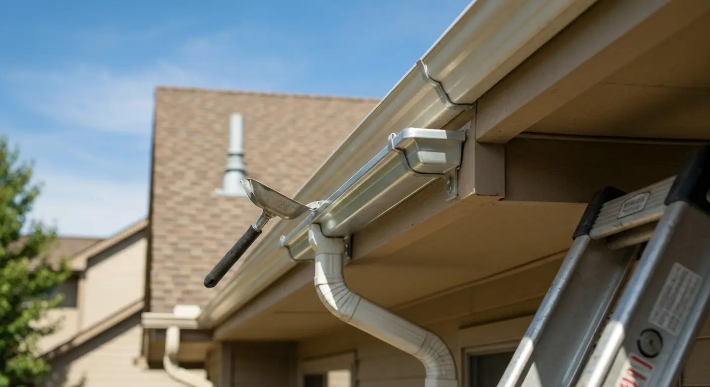 Gutter cleaning project in Aurora