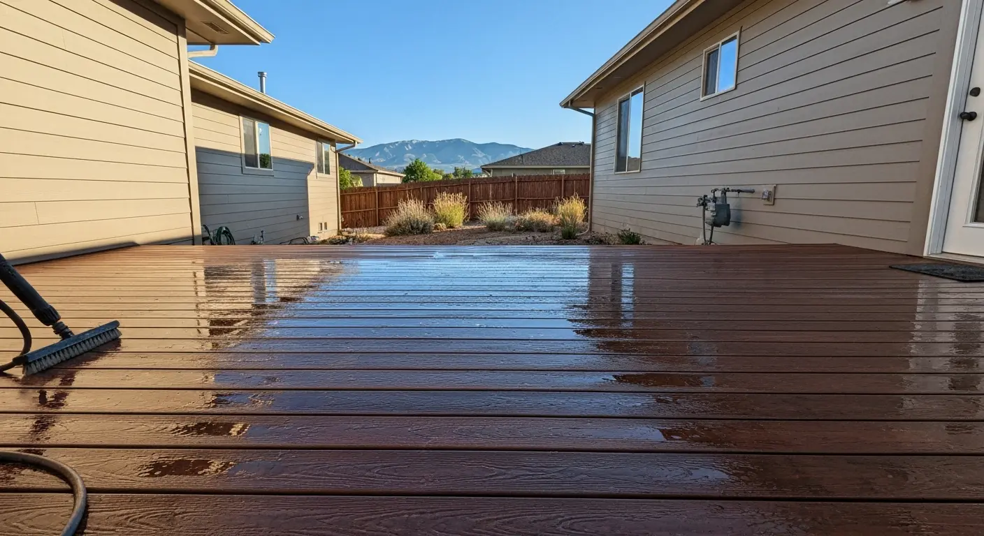 Composite deck cleaning
