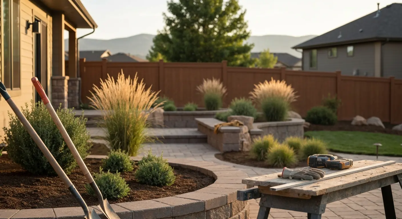 Outdoor yard and landscape project
