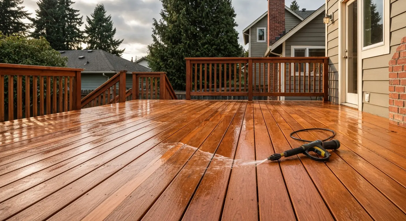 Deck and patio pressure washing