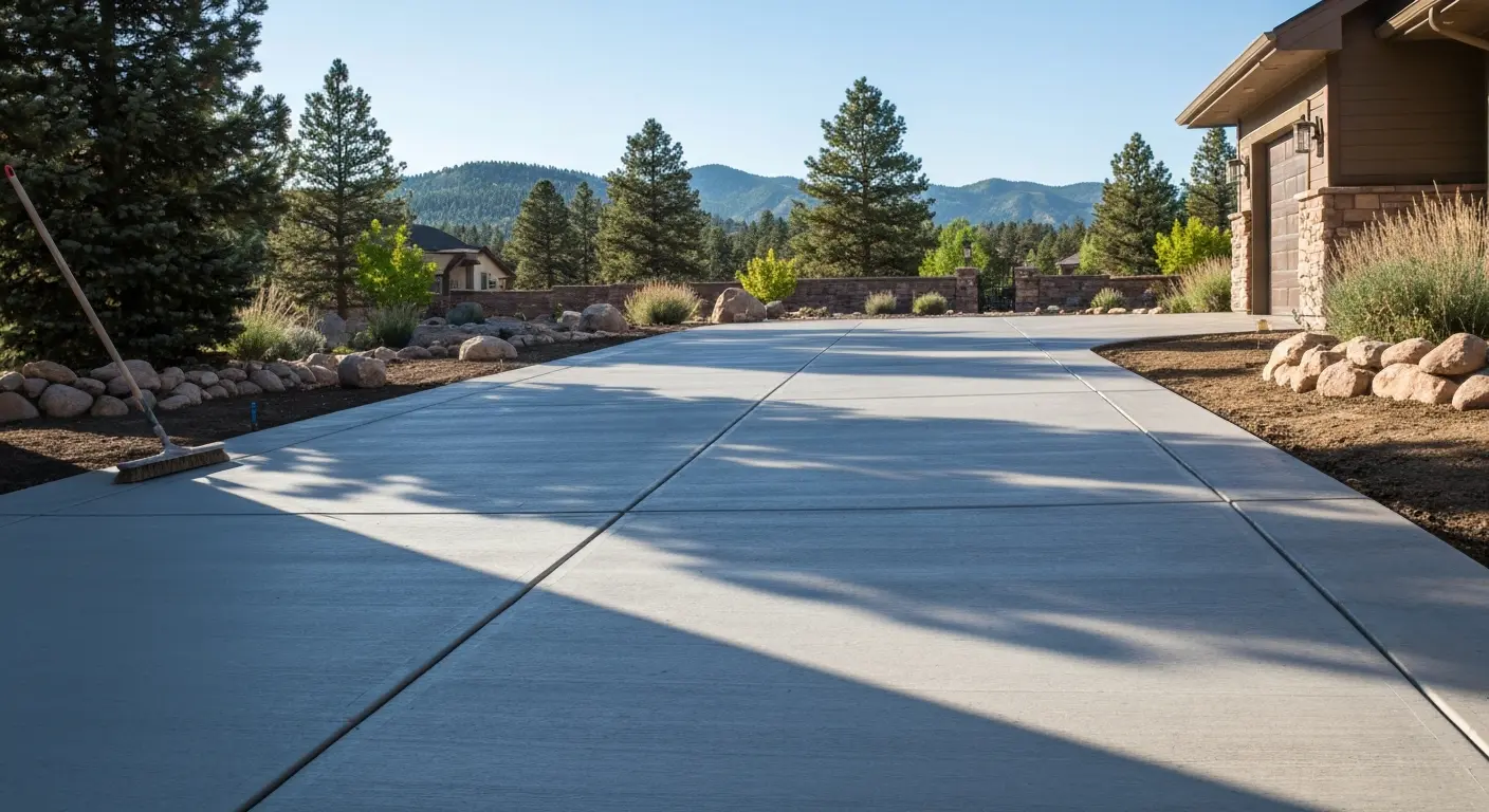 Concrete driveway installation