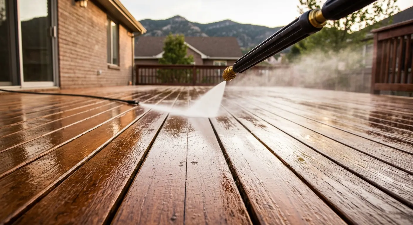 Deck and patio pressure washing