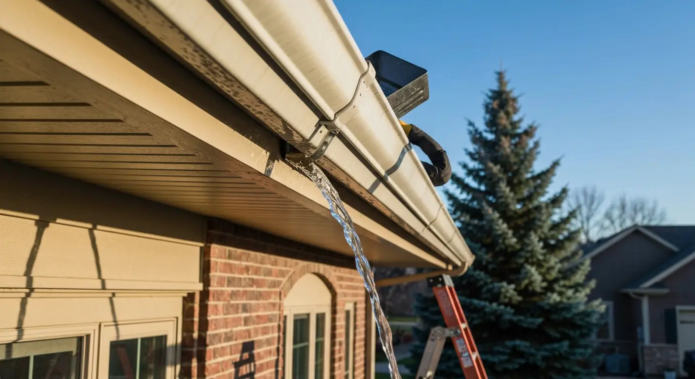 Gutter cleaning on Littleton home
